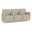 Lesro Ravenna Lounge Reception 3 Seat Tandem Seating in Beige