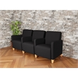 Lesro Ravenna Lounge Reception 3 Seat Tandem Seating in Black