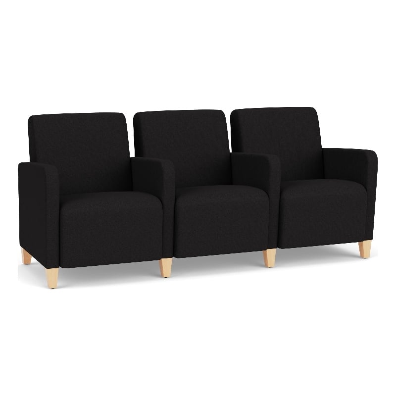 Lesro Ravenna Lounge Reception 3 Seat Tandem Seating in Black