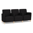 Lesro Ravenna Lounge Reception 3 Seat Tandem Seating in Black