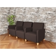 Lesro Ravenna Lounge Reception 3 Seat Tandem Seating in Brown
