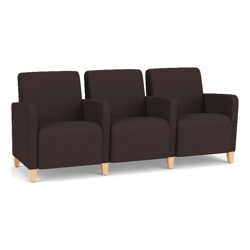 Lesro Ravenna Lounge Reception 3 Seat Tandem Seating in Brown