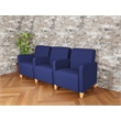 Lesro Ravenna Lounge Reception 3 Seat Tandem Seating in Blue
