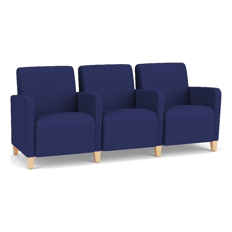 Lesro Ravenna Lounge Reception 3 Seat Tandem Seating in Blue