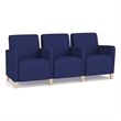 Lesro Ravenna Lounge Reception 3 Seat Tandem Seating in Blue