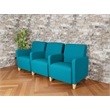 Lesro Ravenna Lounge Reception 3 Seat Tandem Seating in Teal