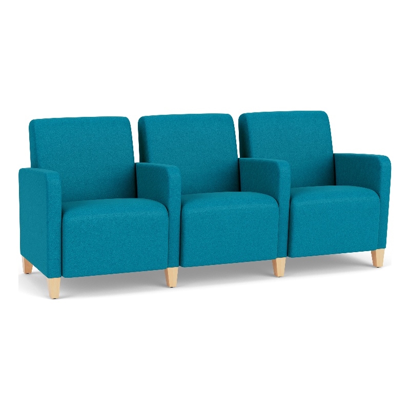 Lesro Ravenna Lounge Reception 3 Seat Tandem Seating in Teal