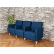 Lesro Ravenna Lounge Reception 3 Seat Tandem Seating in Blue