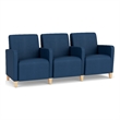 Lesro Ravenna Lounge Reception 3 Seat Tandem Seating in Blue