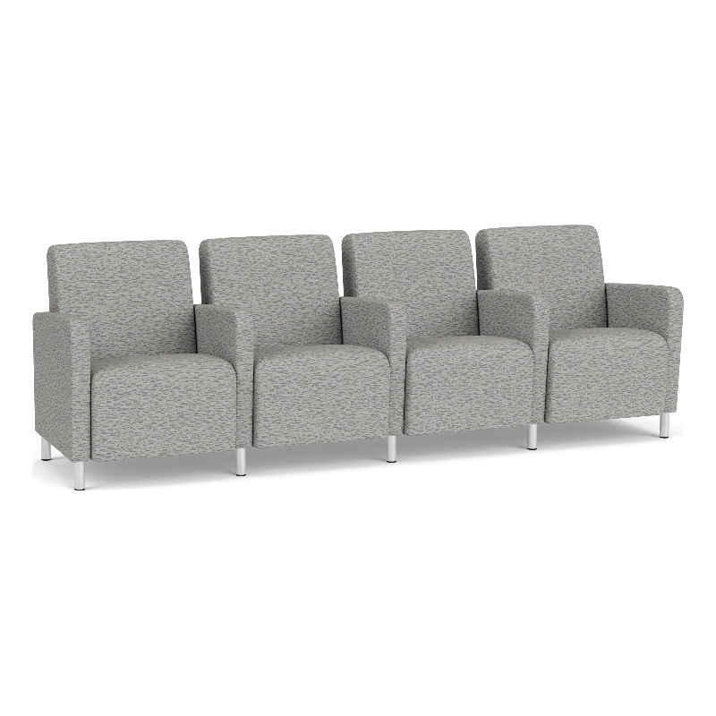 Lesro Ravenna Lounge Reception 4 Seat Tandem Seating in Gray