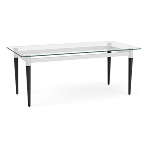 Lesro Ravenna Lounge Reception Coffee Table 40x20&quot Glass Top  in Black
