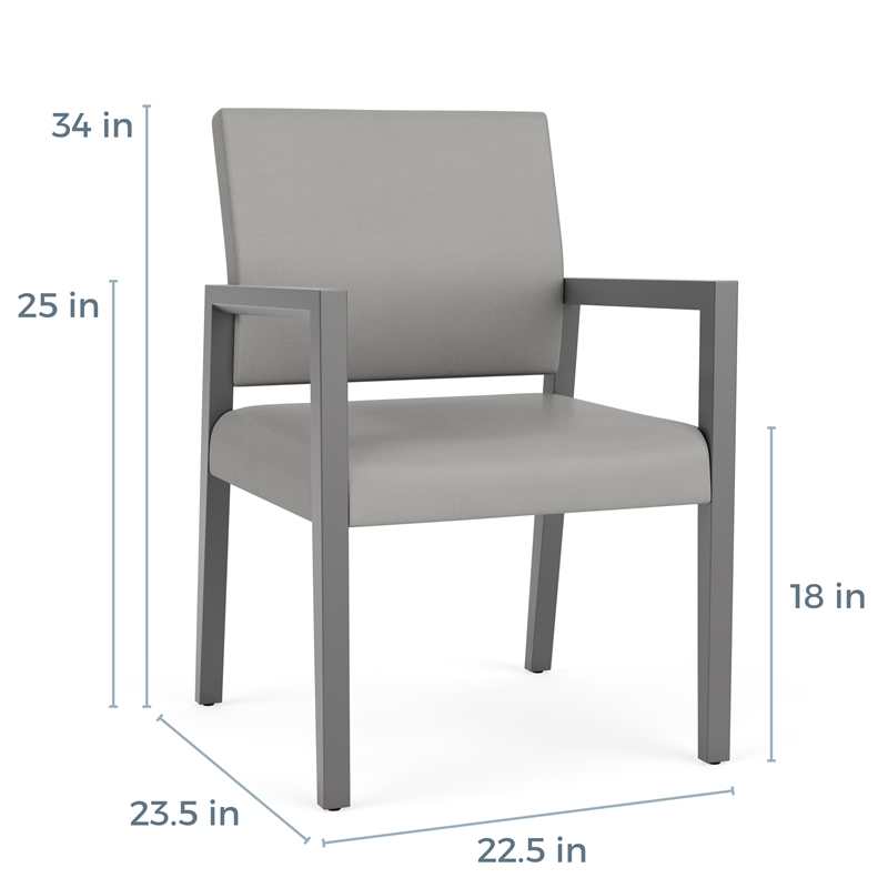 Lesro Brooklyn Waiting Reception Guest Chair Wood Frame in Black