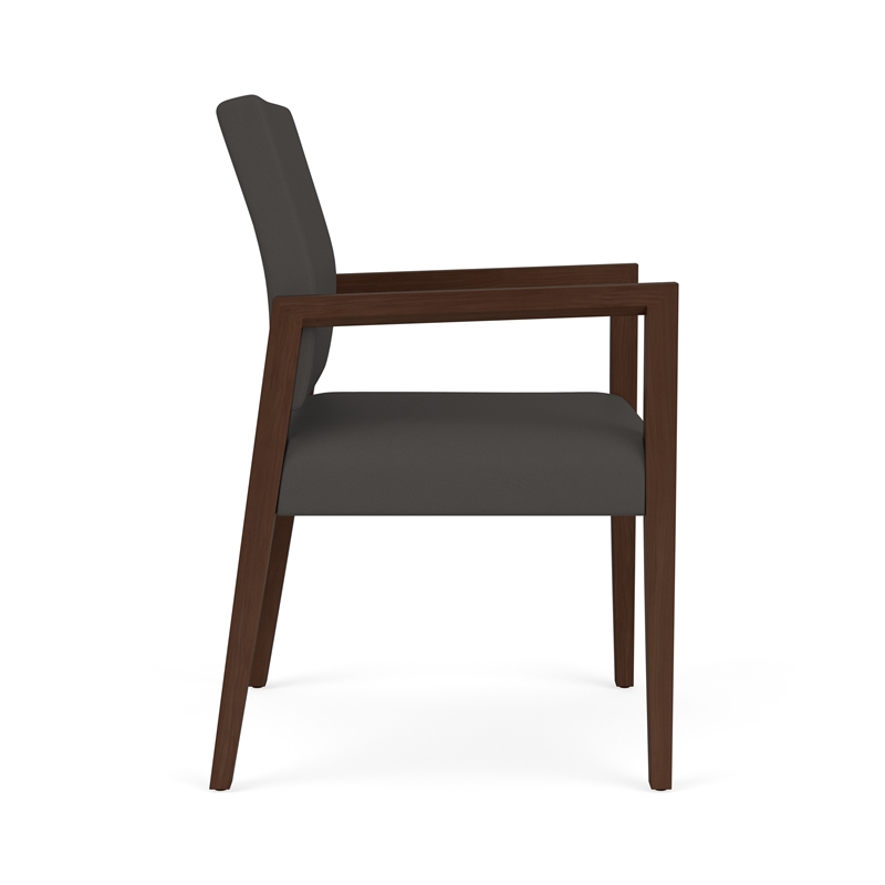 Lesro Brooklyn Waiting Reception Guest Chair Wood Frame in Gray