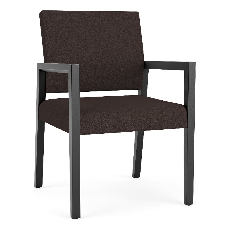 Lesro Brooklyn Waiting Reception Guest Chair Wood Frame in Brown