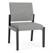 Lesro Brooklyn Waiting Reception Armless Guest Chair Wood Frame in Gray