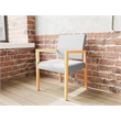 Lesro Brooklyn Waiting Reception Guest Chair Wood Frame in Gray
