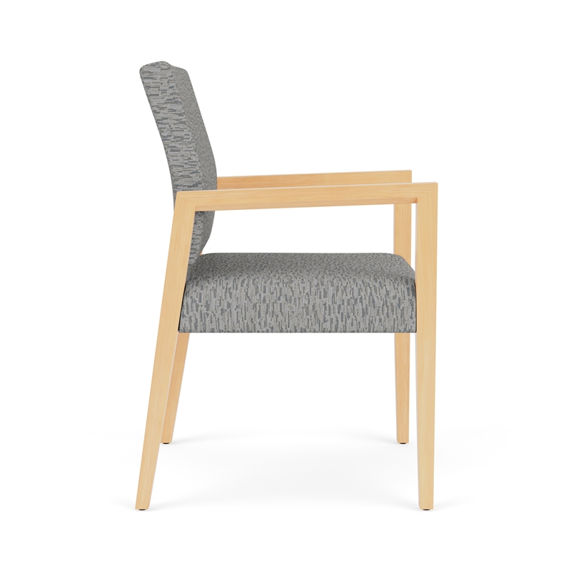 Lesro Brooklyn Waiting Reception Guest Chair Wood Frame in Gray