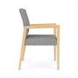 Lesro Brooklyn Waiting Reception Guest Chair Wood Frame in Gray