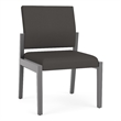 Lesro Brooklyn Waiting Reception Armless Guest Chair Wood Frame in Gray