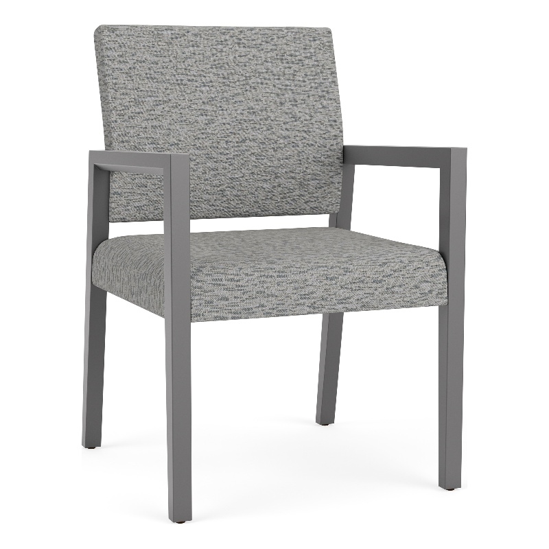 Lesro Brooklyn Waiting Reception Guest Chair Wood Frame in Gray
