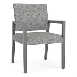 Lesro Brooklyn Waiting Reception Guest Chair Wood Frame in Gray