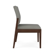 Lesro Brooklyn Waiting Reception Armless Guest Chair Wood Frame in Gray