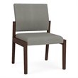 Lesro Brooklyn Waiting Reception Armless Guest Chair Wood Frame in Gray