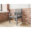 Lesro Brooklyn Waiting Reception Guest Chair Wood Frame in Gray
