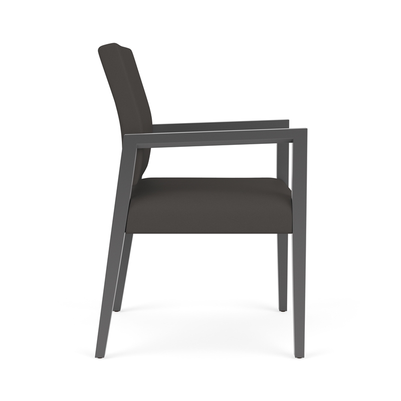 Lesro Brooklyn Waiting Reception Guest Chair Wood Frame in Gray