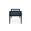 Lesro Brooklyn Waiting Reception 2 Seat Bench Wood Frame in Blue
