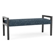 Lesro Brooklyn Waiting Reception 2 Seat Bench Wood Frame in Blue