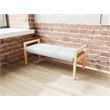 Lesro Brooklyn Waiting Reception 2 Seat Bench Wood Frame in Gray
