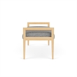 Lesro Brooklyn Waiting Reception 2 Seat Bench Wood Frame in Gray