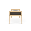 Lesro Brooklyn Waiting Reception 2 Seat Bench Wood Frame in Gray