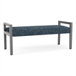 Lesro Brooklyn Waiting Reception 2 Seat Bench Wood Frame in Blue