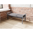 Lesro Brooklyn Waiting Reception 2 Seat Bench Wood Frame in Gray