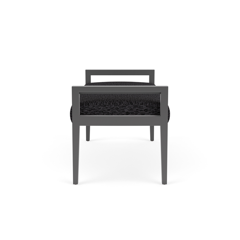 Lesro Brooklyn Waiting Reception 2 Seat Bench Wood Frame in Gray