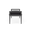 Lesro Brooklyn Waiting Reception 2 Seat Bench Wood Frame in Gray