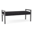 Lesro Brooklyn Waiting Reception 2 Seat Bench Wood Frame in Gray