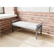 Lesro Brooklyn Waiting Reception 2 Seat Bench Wood Frame in Gray