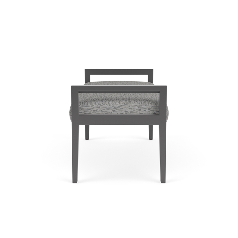Lesro Brooklyn Waiting Reception 2 Seat Bench Wood Frame in Gray