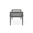 Lesro Brooklyn Waiting Reception 2 Seat Bench Wood Frame in Gray