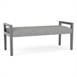 Lesro Brooklyn Waiting Reception 2 Seat Bench Wood Frame in Gray