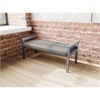 Lesro Brooklyn Waiting Reception 2 Seat Bench Wood Frame in Gray
