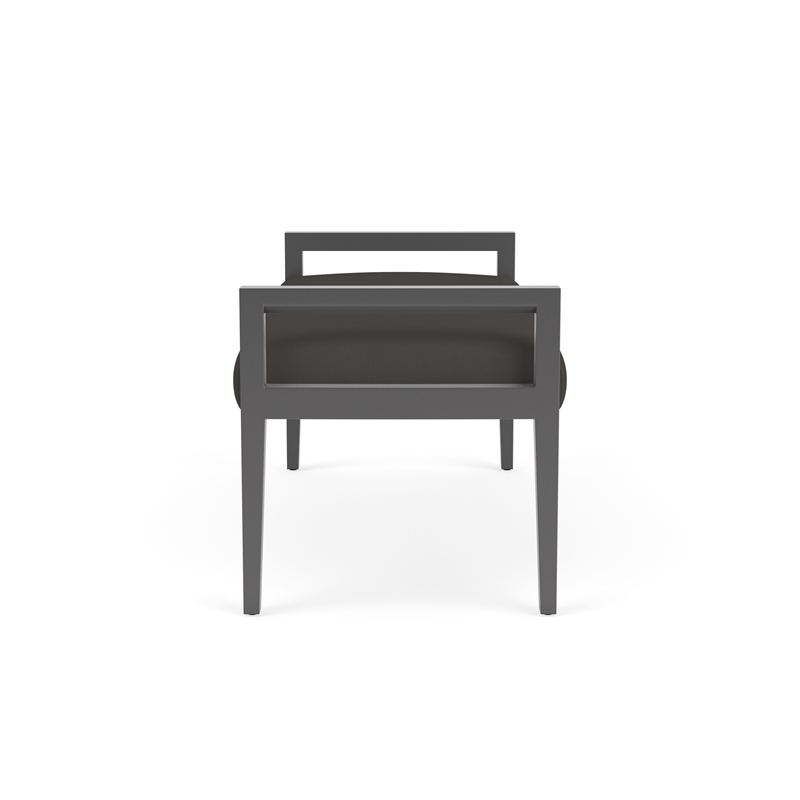 Lesro Brooklyn Waiting Reception 2 Seat Bench Wood Frame in Gray