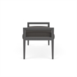 Lesro Brooklyn Waiting Reception 2 Seat Bench Wood Frame in Gray