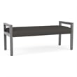Lesro Brooklyn Waiting Reception 2 Seat Bench Wood Frame in Gray
