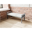 Lesro Brooklyn Waiting Reception 2 Seat Bench Wood Frame in Gray