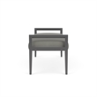 Lesro Brooklyn Waiting Reception 2 Seat Bench Wood Frame in Gray