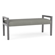 Lesro Brooklyn Waiting Reception 2 Seat Bench Wood Frame in Gray